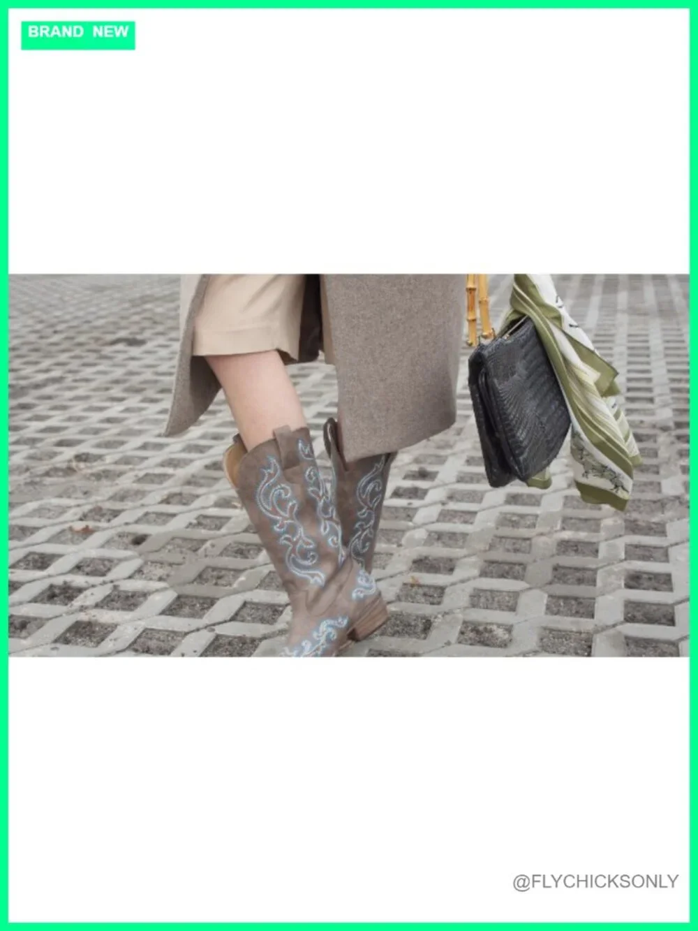 Women's Western Cowgirl Boots with Chunky Heel Snip Toe Mid-Calf